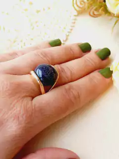 Imagem do ANEL REDONDO COM PEDRA NATURAL ESTRELA