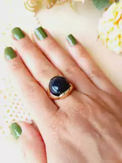 ANEL REDONDO COM PEDRA NATURAL ESTRELA