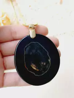 MAX COLAR COM A PEDRA NATURAL AGATHA NEGRA - comprar online