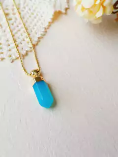 COLAR PRISMA GEOMÉTRICO PEDRA NATURAL - Cordão de Luz Joias Finas