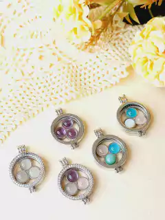 MANDALA MIX DE PEDRA NATURAL PARA RELICÁRIO CÁPSULA na internet