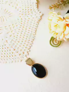PINGENTE AVULSO OVAL EM PEDRA NATURAL PARA CHOKER - loja online