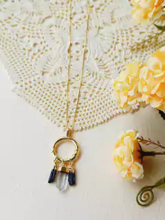 COLAR TRES PEDRAS TURMALINA NEGRA E CRISTAL DE ROCHA na internet