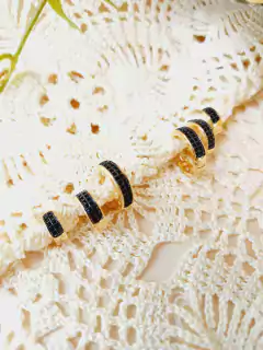 CONJUNTO TRIO DE ARGOLAS CRAVEJADO DE ZIRCONIAS EM RÓDIO NEGRO - comprar online