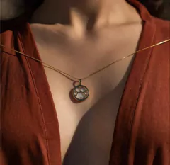 COLAR PINGENTE PATINHA COM PEDRA NATURAL AGATHA VERDE - Cordão de Luz Joias Finas