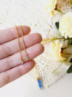 COLAR AJUSTAVEL GRAVATINHA PINGENTE DUPLO COM A PEDRA CIANITA na internet