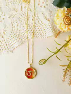 COLAR OM PEDRA NATURAL AGATHA VERMELHA - loja online