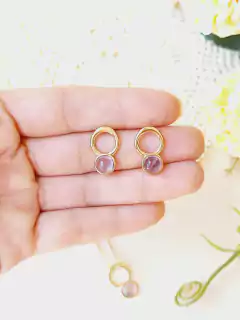 CONJUNTO PEDRA NATURAL AMETISTA - Cordão de Luz Joias Finas