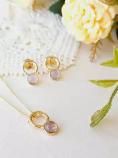 CONJUNTO PEDRA NATURAL AMETISTA - loja online