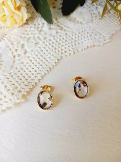 BRINCO OVAL CONCHA NATURAL ABALONE