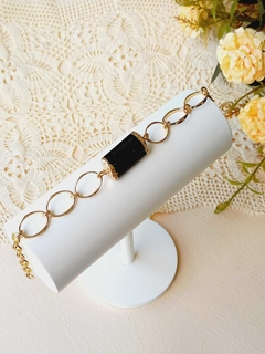 PULSEIRA COM PEDRA NATURAL TURMALINA NEGRA - comprar online