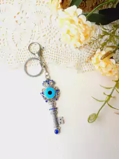 CHAVEIRO OLHO GREGO CHAVE - Cordão de Luz Joias Finas