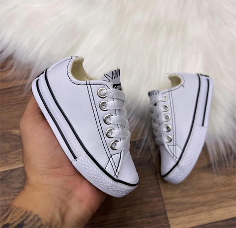 Tênis All star couro branco do 26/27 32/33 - comprar online