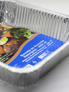 Bandeja Aluminio Rectangular 136 oz 4000 ml (12 un) - tienda online