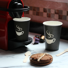 Vaso Polipapel 8 oz Negro Taza Blanca (1000 un) en internet