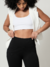 Calça legging preta canelada cintura alta não marca