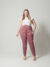 Calça legging rosê plus size não marca o corpo cós alto