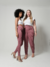 Calça legging plus size canelada rosê não marca
