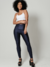 calça legging canelada fitness azul marinho treino