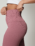 Calça legging rose canelada estilosa tecido grosso
