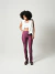 Calça prada fucsia recorte na lateral ziper na barra