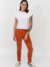 Calça legging aveludada com cós largo