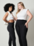 Calça legging plus size com pezinho fusô