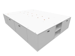 Imagen de Cama Box Sommier 2 Plazas 1.40 x 1.90 con ZAPATERO Blanco