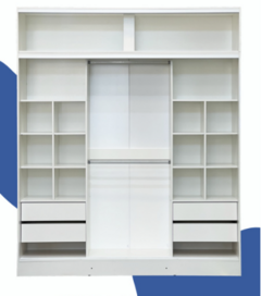 Placard Vestidor con Espejo Puerta Corrediza + BAULERA 2.00 x 2.40 - tienda online