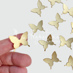 Mini borboleta dourado cintilante- 10 unidades- 2,5x 2cm