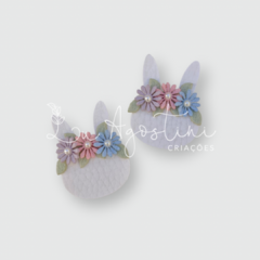 Aplique coelho floral candy sintético-3cm- 1 unidade - comprar online