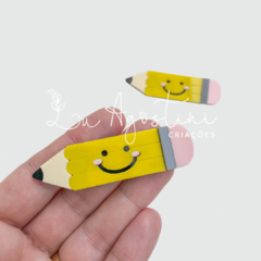 Aplique para clip lápis fofo acrílico- 6,5cm- 1 unidade