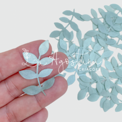 Folhinha cetim verde menta- 4cm- 10 unidades