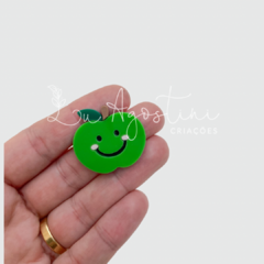 Aplique maçã fofa verde-3cm- 1 unidade