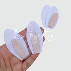 Orelhas de coelho baby branca feltro- 8 recortes- 2 pares