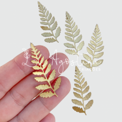 Ramo galho dourado cintilante- 4,5cm- 5 unidades