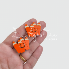 Aplique lápis de cor laranja- 2,8cm- 1 unidade - comprar online