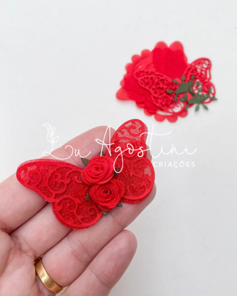Kit montável borboleta Bela vermelha- 10 recortes- 2 borboletas dupla - comprar online