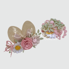 Kit montável orelhas coelho baby tons de rosa- 19 recortes- 1 kit - comprar online