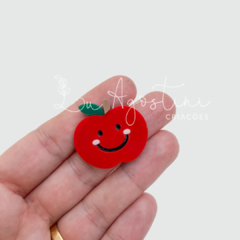 Aplique maçã fofa vermelha-3cm- 1 unidade