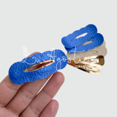 Kit montável tic tac oval escalope azul royal gloss- 6 itens- 1 par