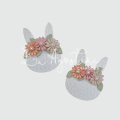 Aplique coelho floral entardecer sintético-3cm- 1 unidade - comprar online