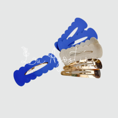 Kit montável tic tac retângulo escalope azul royal- 6 itens- 1 par