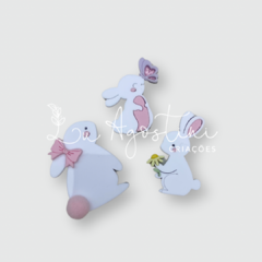 Aplique coelho e margarida-4,5cm- 1 unidade - comprar online