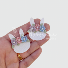 Aplique coelho floral candy sintético-3cm- 1 unidade