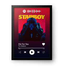 Quadro Decorativo do Spotify The Weeknd - Die For You - comprar online