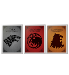 Kit Quadros Decorativos Casas Game Of Thrones - Imperium Posters