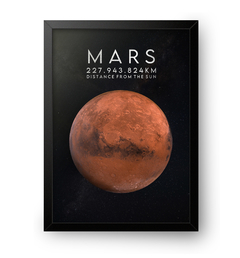 Quadro Poster Decorativo Planeta Marte - comprar online