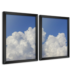 Kit 2 Quadros Decorativos Nuvens para Sala