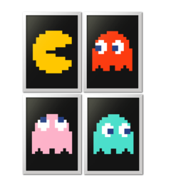 Kit Quadros Posters Decorativos Pac-Man - comprar online